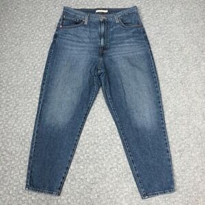 Levis High Waisted Mom Jeans Womens 31 Blue Tapered Vintage Style Denim Pants